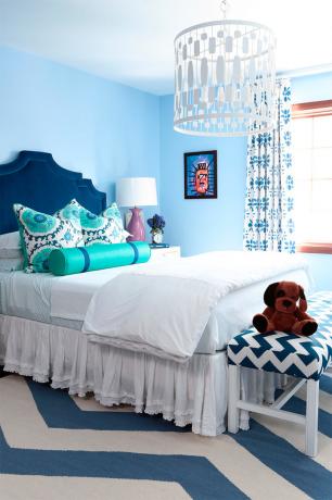 Photo of a bedroom in blue shades
