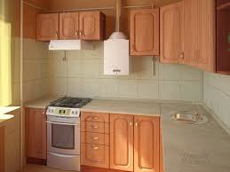 interior of a small kitchen with a gas water heater
