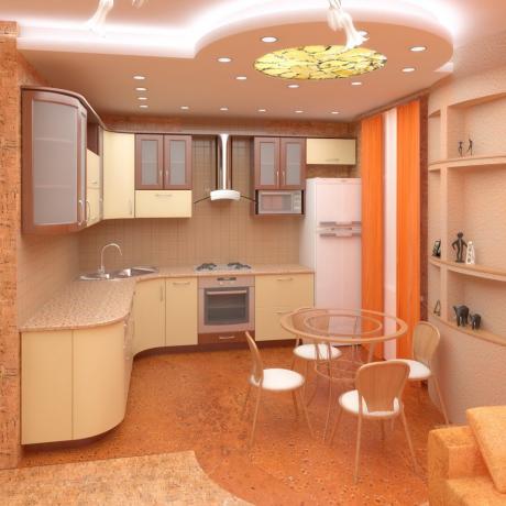 Peach kitchen (41 photos): video instructions for interior design, photo and price