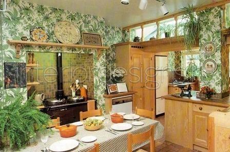 Greens are very refreshing in the kitchen interior