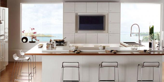 kitchen design with tv