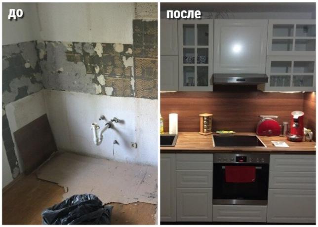 Friendly family proved that the kitchen renovation can be made up to 1 day