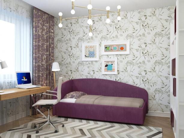 Wallpaper behind a sofa or bed can wipe off faster than in the forge