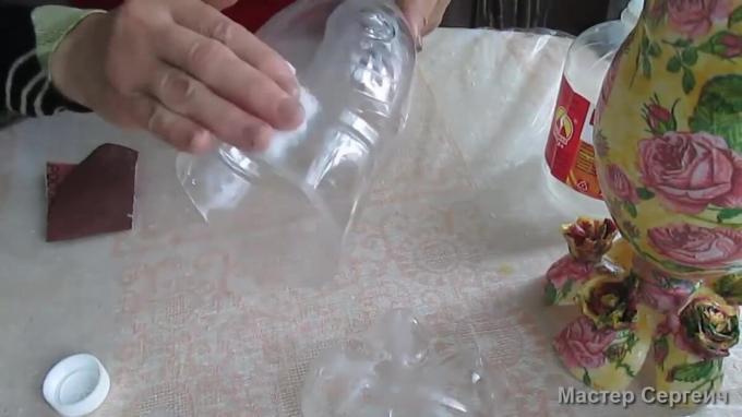 Bright Vase from a plastic bottle