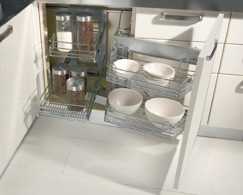 Pull-out shelves in the cabinet