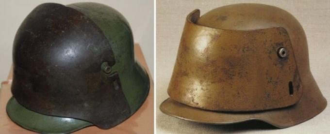 M16 helmets with removable plates of armor.