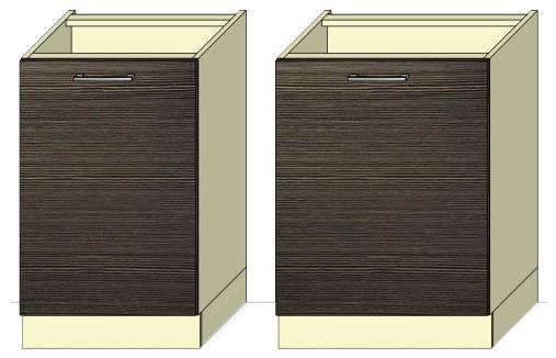 Sink cabinets in two widths (50 cm and 60 cm)