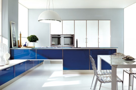 blue kitchens
