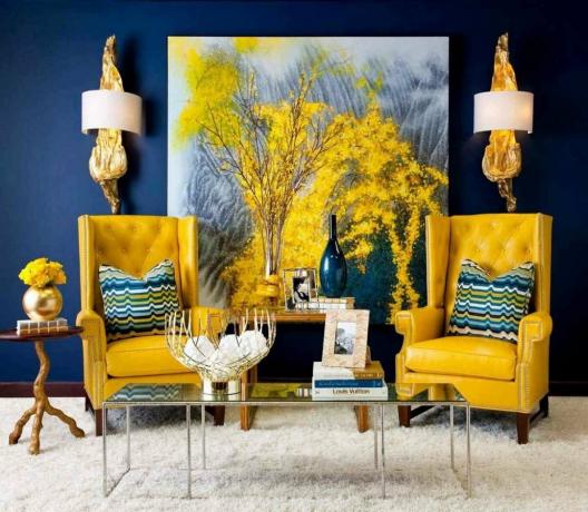 6 ideas on how to use the color in the living room