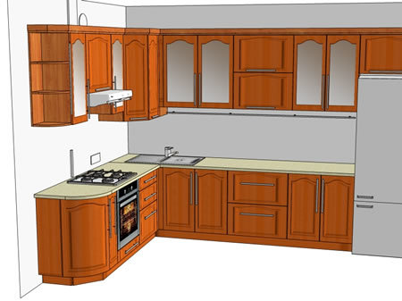 Computer model of a kitchen