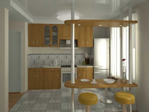 kitchens in a studio apartment