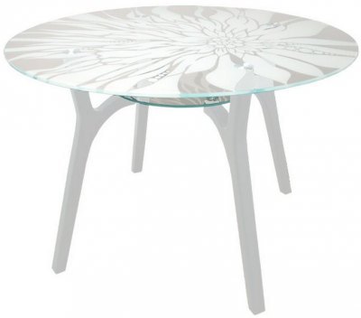 Designed patterned glass kitchen table
