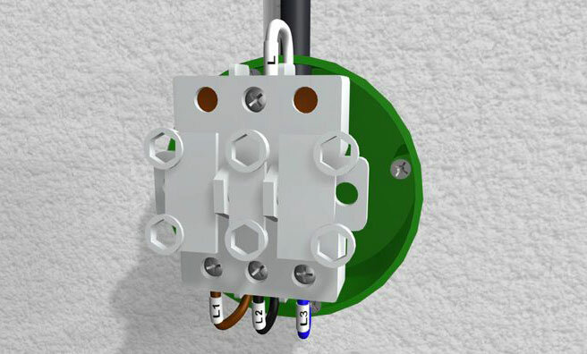 Fig. 3: Connect the wires leading to the chandelier