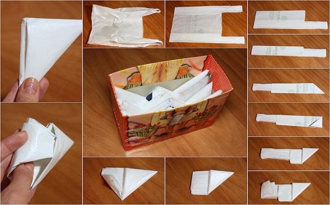 Master class on folding packages triangle. / Photo: lesat-scorpio.livejournal.com. 