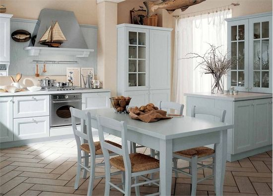 nautical style kitchen interior