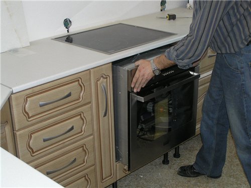 location of the dishwasher in the kitchen