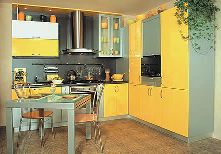 kitchen in yellow tones
