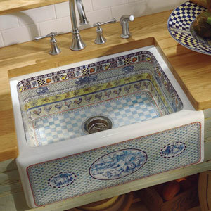 The original appearance of a ceramic sink