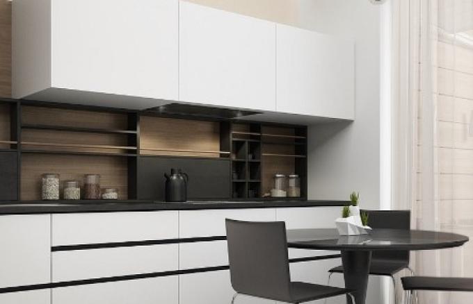 It would be nice to choose the appropriate accessories for a white and black kitchen.