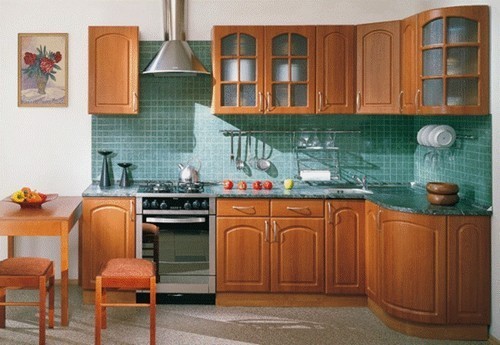 Corner cabinets are the perfect solution for a small kitchen.