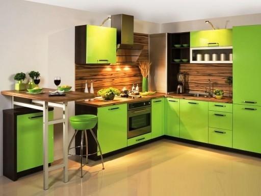 Green and white kitchen - lime color