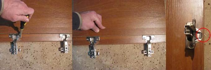 The distance between the hinge and the end of the door should not exceed 5 mm