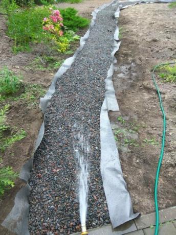 How to make a gravel track - do bulk garden paths of gravel in the yard and in the country