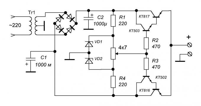 Description of power supply circuit continuously changing the polarity