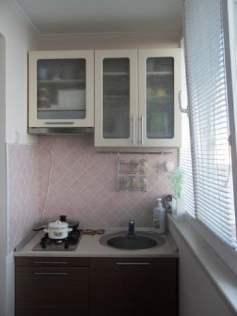 kitchen design for a kitchen with a balcony