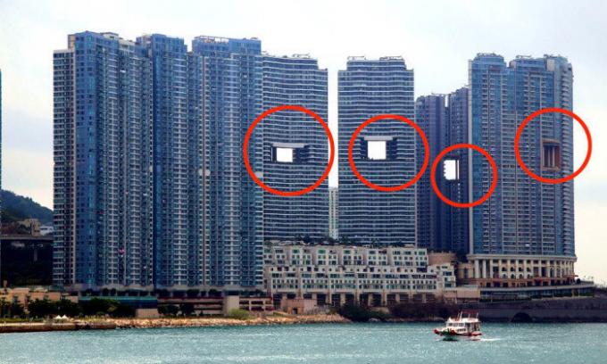 "Leaky" skyscrapers of Hong Kong.