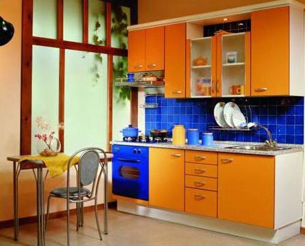 blue kitchen interior