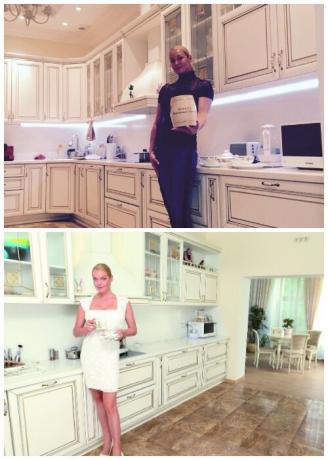 Anastasia Volochkova in her kitchen.