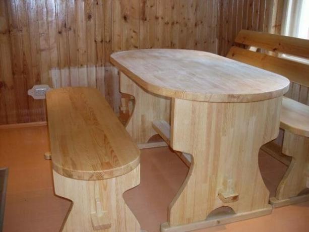 Furniture for bath from wood