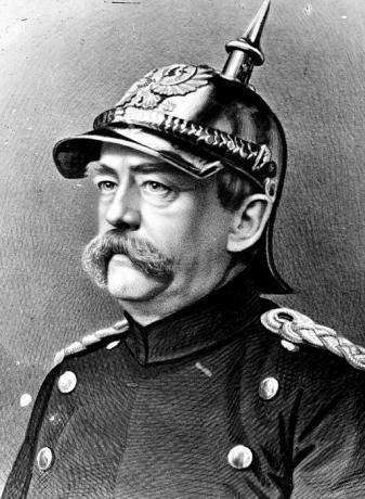 German Chancellor Otto von Bismarck in the Pickelhaube.
