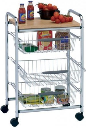 Four-tier metal shelf for kitchen