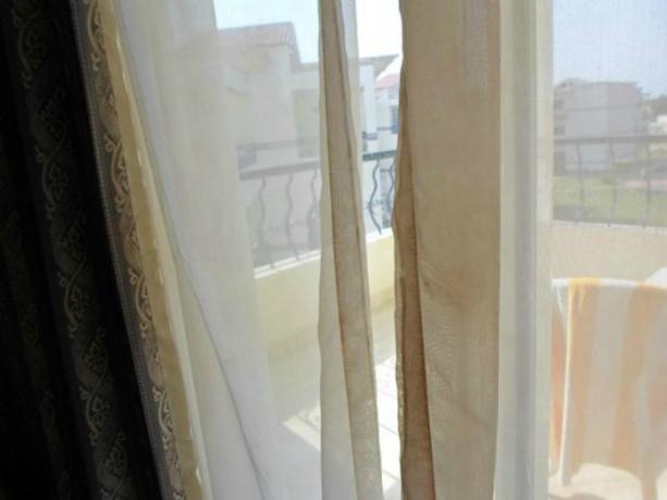 Untidy or faded curtains. 