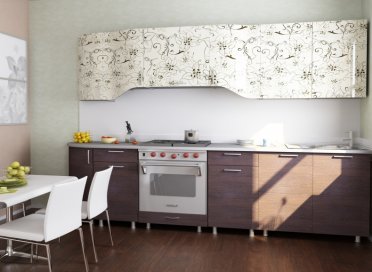Modular kitchen series "Orchid" with airy floral patterns.