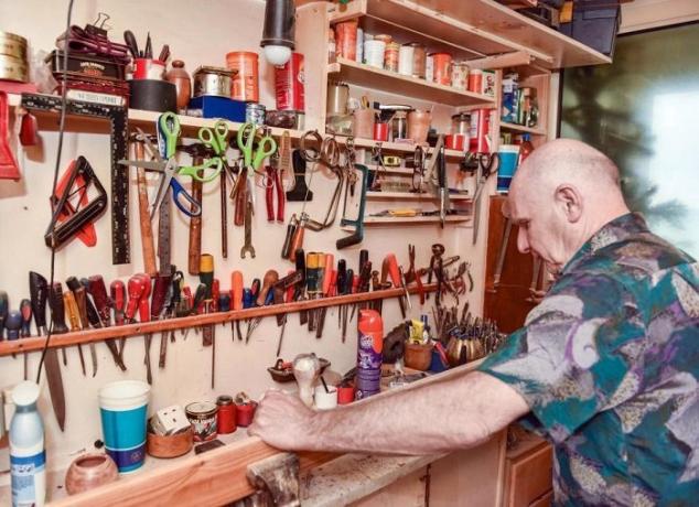 Tools with which a pensioner reworked their homes.