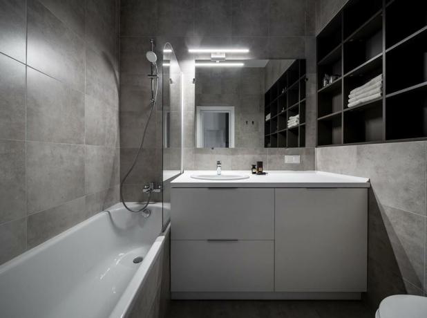 Shades of gray: budget odnushka 35 m² to rent