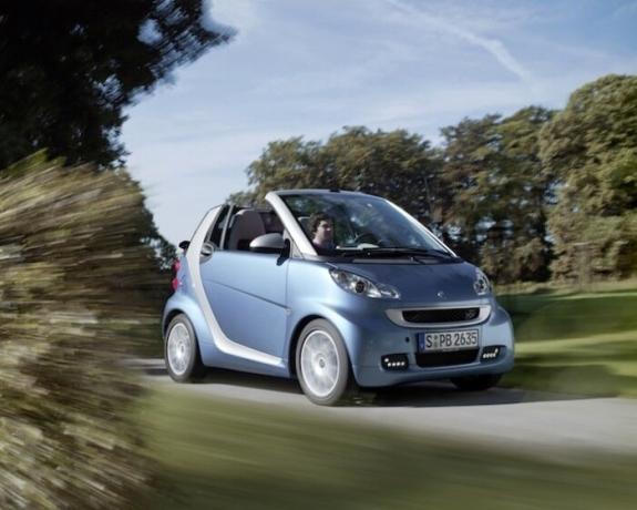 Tiny Double Smart ForTwo car.