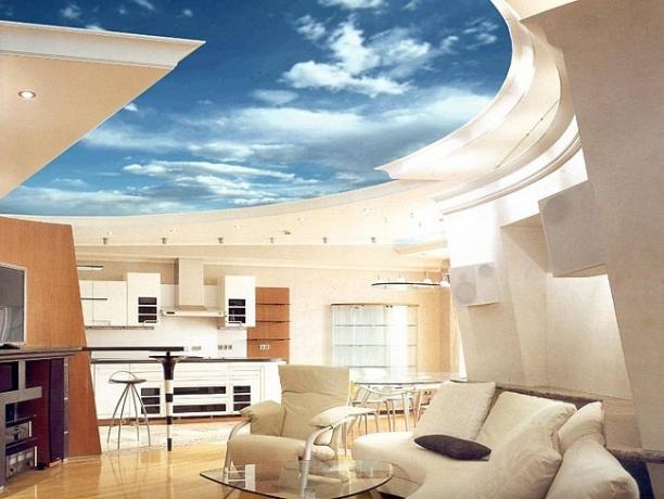 Ceiling decoration in the kitchen - modern design technologies