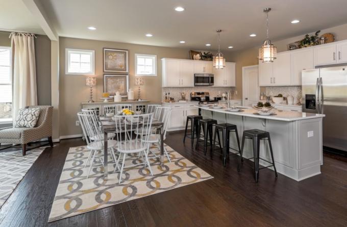 American style kitchen with separate dining area