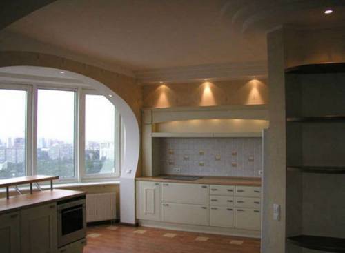 kitchen design 9 sq m with balcony