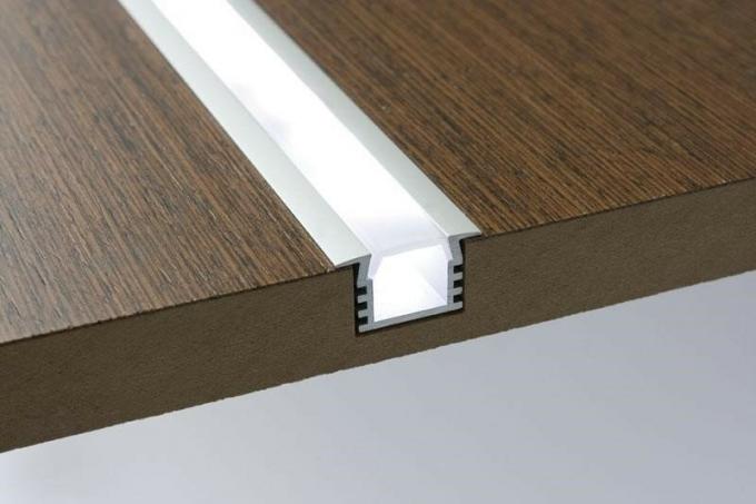 Figure 3. EXAMPLE installation LED strip in the decorative profile