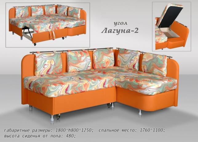 Soft corner sofa for the kitchen Laguna from Belarus