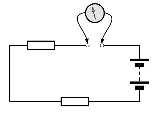 Fig. Scheme 4 multimeter connection when measured amperage