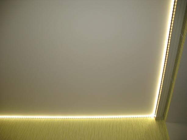 lighting in the kitchen with LED strip