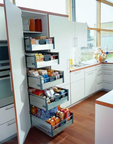 Modern storage system with integrated drawers