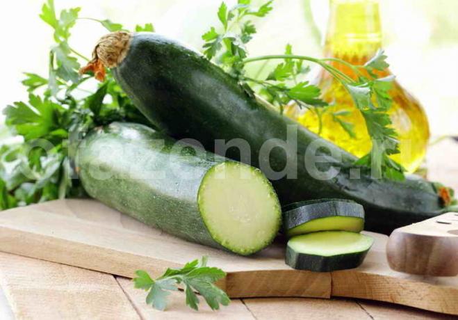 We are preparing a salad of zucchini and eggplant