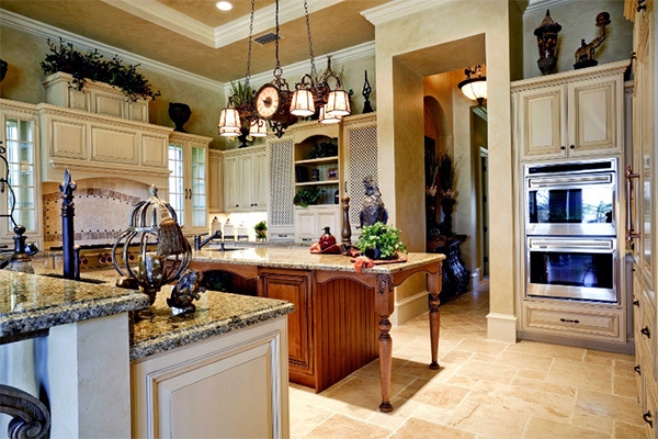 An unusual chandelier will decorate the dining area